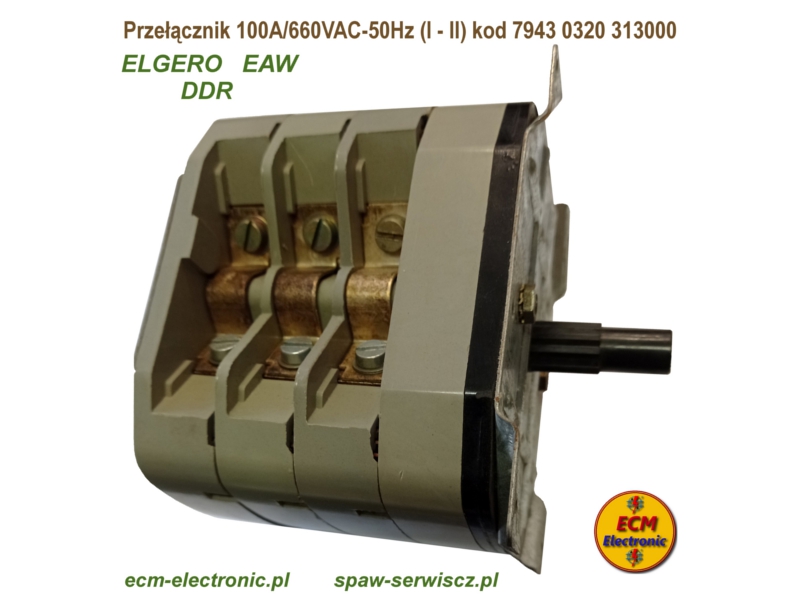 Przełącznik 100A/660VAC-50Hz (I - II) kod 7943 0320 313000